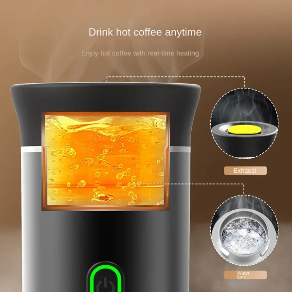 Portable Wireless Electric Espresso Coffee Machine For Travel &Car &Home Camping Coffee Maker 3-in-1 Capsule Powder Coffee Maker - Image 3