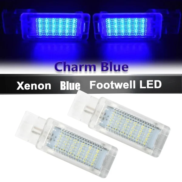 2pcs For Vw Golf Mk7 7.5 Gtd Gti R Led Vw Blue Footwell Door Interior Light Car Interior Replacement Parts Accessories