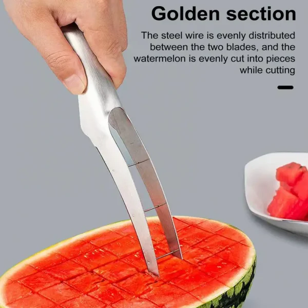 Stainless Steel Watermelon Cutter Stainless Steel Watermelon Slicer Cutter Melon Set Easy Kitchen Gadgets for Safe for Cubing