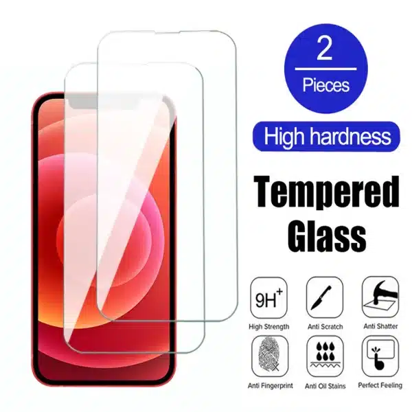 2Pcs Tempered Glass For iPhone 7 8 11 12 Plus Pro Max Screen Protector For iPhone12 mini X XS XR Max SE 2020 Transparent Film