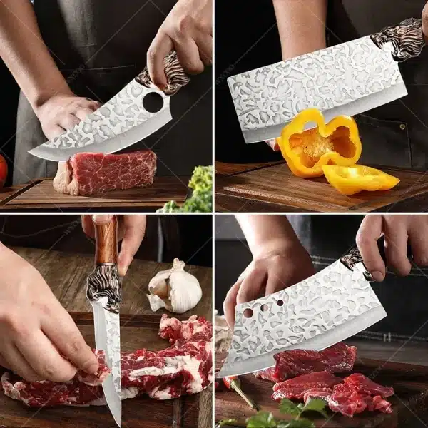 WXCOO Forged Kitchen Chef Knife Set Stainless Steel Meat Fish Fruit Vegetables Slicing Knife Butcher Boning Cleaver Knives - Image 6