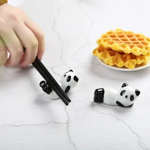 Cute Panda Ceramic Rack Chopsticks Stand Rest Knife Fork Holder Chinese Style Cutlery Chopstick Rest Kitchen Tools for Home Use - Image 3