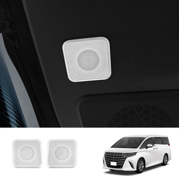 For Toyota Alphard 40 Series 2023+ Stainless Steel Car Styling Trunk Small Speaker Cover Interior Replacement Parts