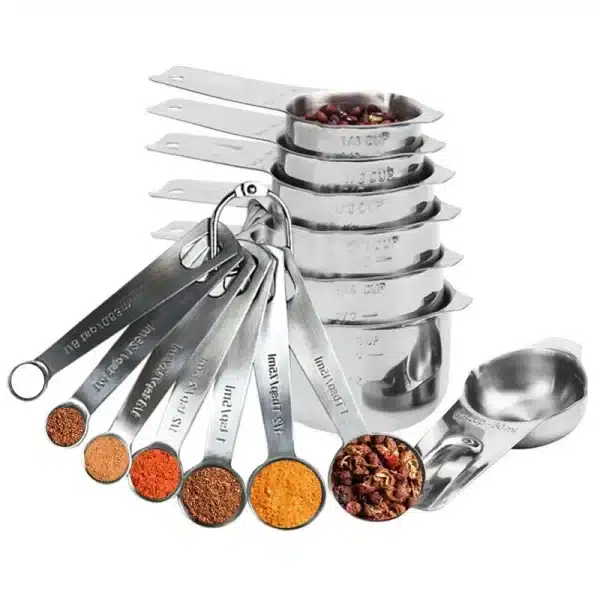 Kitchen Gadgets Stackable 14PCS Set + 1 Magnetic Conversion Chart Stainless Steel Adjustable Measuring Spoons And Cups - Image 3