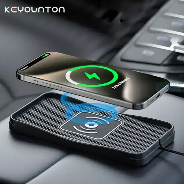 15W Car Wireless Charger Silicone Anti-skid Pad Cradle for Huawei iPhone 15 Samsung S20 Android Mobile Phone Stand Modification