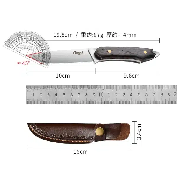 Forged Multi-function Knife Steel One-piece Forging High Hardness Solid Wood Handle Easy To Clean Fruit Meat Kitchen Knife - Image 6