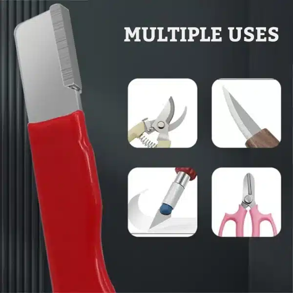 Metal Knife Pruning Sharpening Stone Handheld Garden Shear Scissors Sharpener with Lid Mini Portable Knife Sharpener Grindstone - Image 3