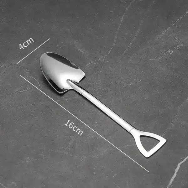 4PCS Stainless Steel Creative Coffee Shovel Ice Cream Dessert Retro Cute Square Head Spoon Tableware Set Kitchen Gadget - Image 6