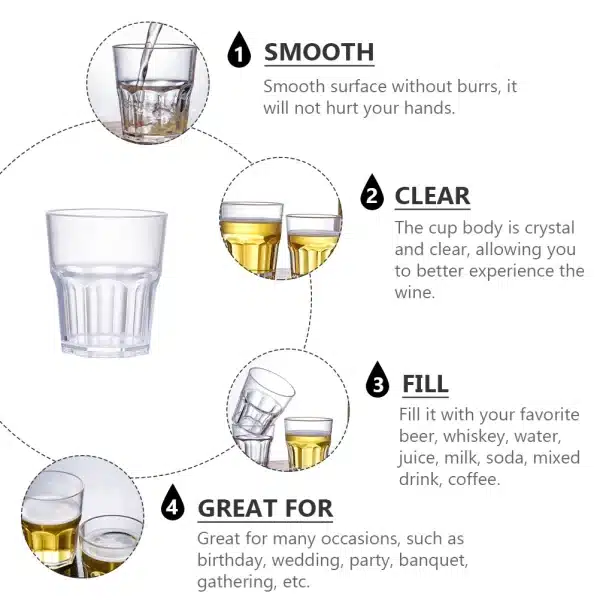 6 Pcs Glass Beer Mugs Kitchen Gadget Glasses Cup Drinking Cups Espresso Unbreakable Spirits Taster Cocktail - Image 4