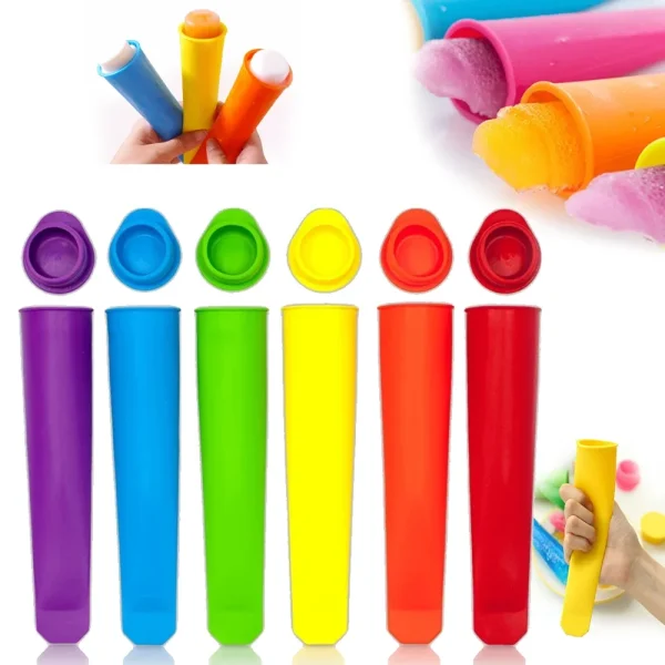 6PCS/set Summer Creative DIY Silicone Popsicle Makers Handheld Popsicle Mold Ice Cream Popsicle Mould Kitchen Gadgets