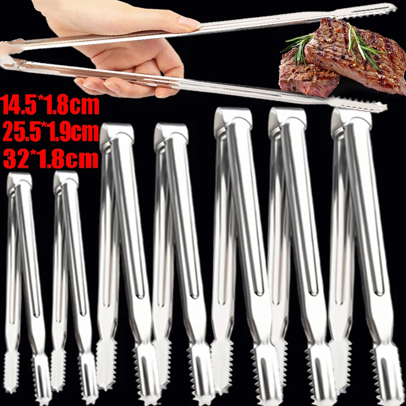 Barbecue Clip BBQ Food Tong Set Salad Steak Clamp Stainless Steel Tweezers Clip Meat Salad Food Handle Buffet Kitchen Gadgets