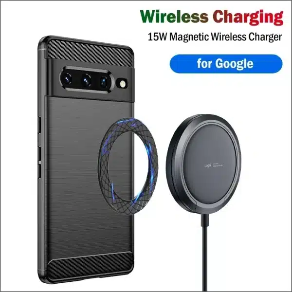 15W Fast for Magsafe Magnetic Wireless Charging for Google Pixel 7a 8a 7 8 Pro Wireless Charger Stand with Magnet Sticker Case