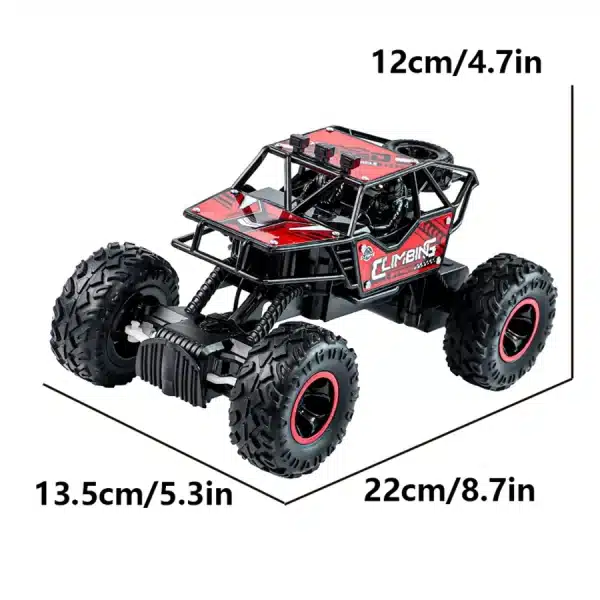 2.4G remote-controlled alloy off-road vehicle with long-distance lighting, rechargeable children's racing toy car, birthday gift - Image 4