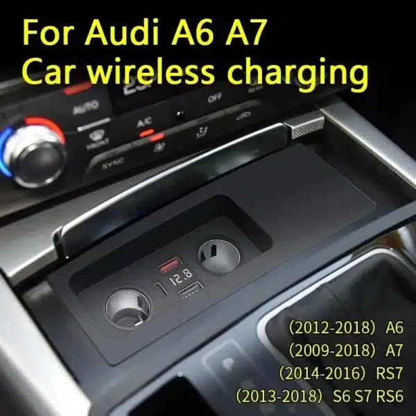 Car wireless charger for Audi A6 C7 A7 S6 RS6 S7 RS7 2011-2018 phone fast charging pad mobile holder charge accessories interior