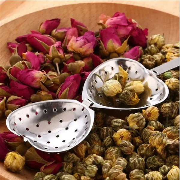 Tea Set Durable Teaware Stainless Steel Tea Filter Tool Leaky Tea Antirust Tea-strainer Heart-shaped Kitchen Gadget Portable - Image 5
