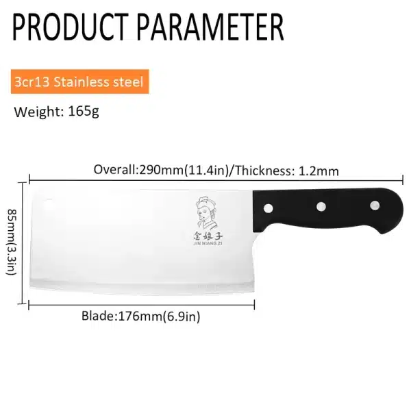 Kitchen Chef Knife Stainless Steel Meat Fish Vegetables Slicer Chopping Professional Chinese Butcher Cleaver - Image 2