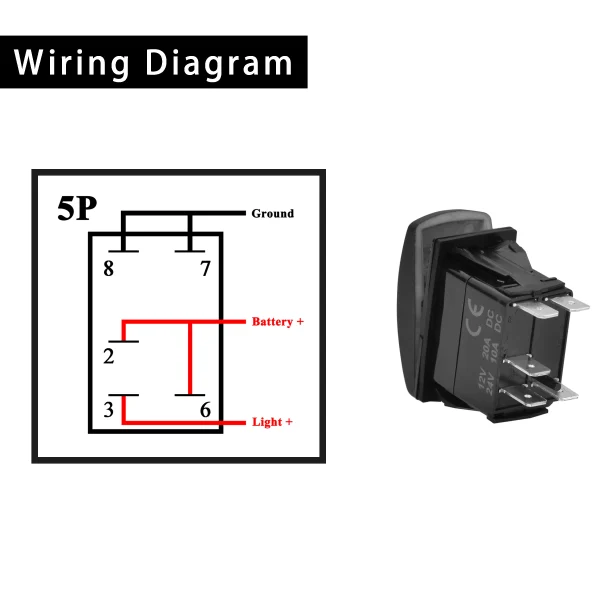 Red Led Interior Light Rocker Switch SPST 5P ON OFF 12v/24v For Car Marine Boat IP66 NARVA Carling ARB Style Replacement Parts - Image 3