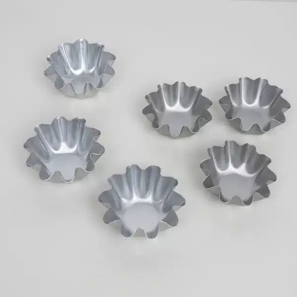 6 Pcs Egg Tart Mold Easy to Clean Molds Kitchen Gadget Pie Liner Aluminum Tartlet Baking Tools Alloy Moulds Set - Image 4