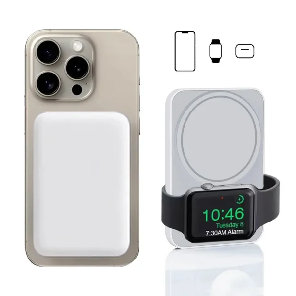 3-In-1 Magnetic Powerbank For Iphone Airpods Apple Watch Wireless Charger Portable External Battery Macsafe Power Bank