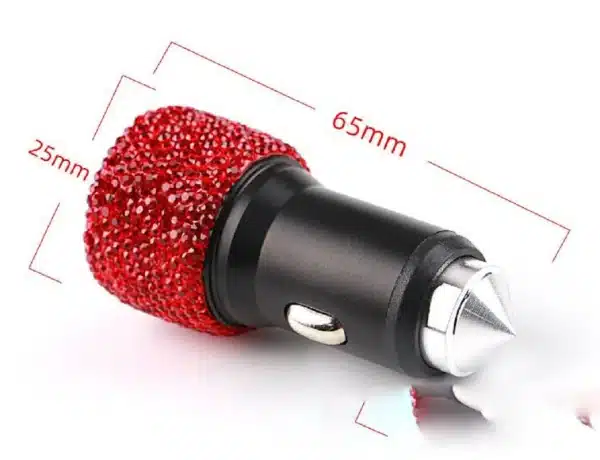 Diamond-encrusted Car usb Charger One to Three Universal with Data Cable Mobile Phone Charging Car Supplies - Image 3