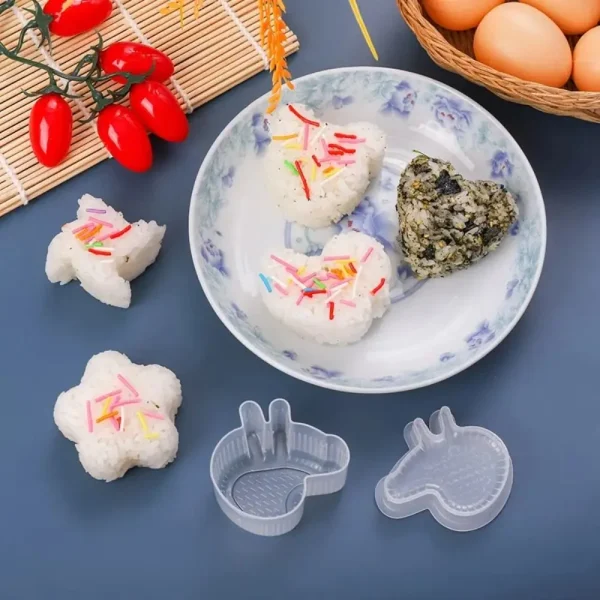 Cartoon Shape Rice Ball Sushi Mold Transparent Non-stick Press Rice Ball Bento DIY Kitchen Gadgets Home Bento Accessories