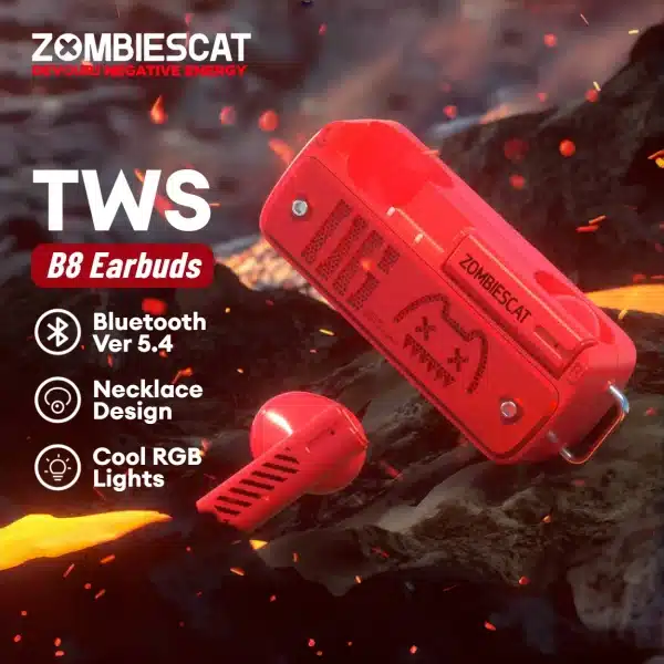 Zombie Cat B8 Ture Wireless Bluetooth Earphones ENC Noise Cancellation Bluetooth 5.4 Headphone with Mics HD Calls TWS Earbuds