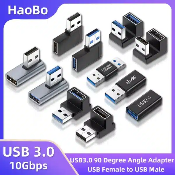 90 Degree USB 3.0 Male to Female Right Angle Extension Adapter USB Upward Elbow Adapter 10Gbps For Laptop PC Connector Converte