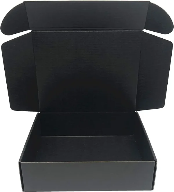 2025 New Trend Black Post Box Wholesale Customized Packaging Box Fashion Corrugated Paper Foldable Printing Transport Box