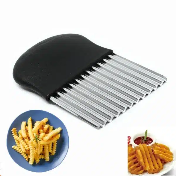 Stainless Steel Potato Chip Slicer Dough Vegetable Fruit Crinkle Wavy Kitchen Knife Cutter Chopper French Fry Maker Tools Gadget - Image 4