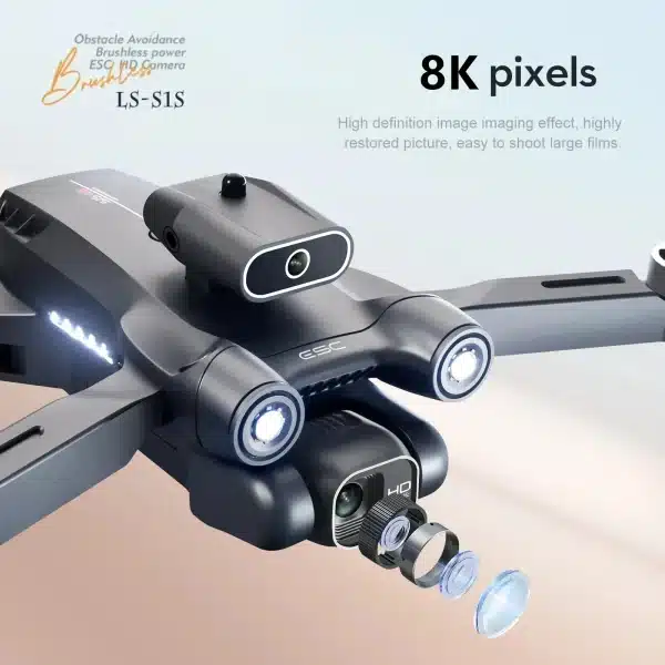 New S1S Mini Drone Caméra 8K Professional Brushless Motor Dron Obstacle Avoidance HD Dual Camera Foldable Quadcopter Toys - Image 2
