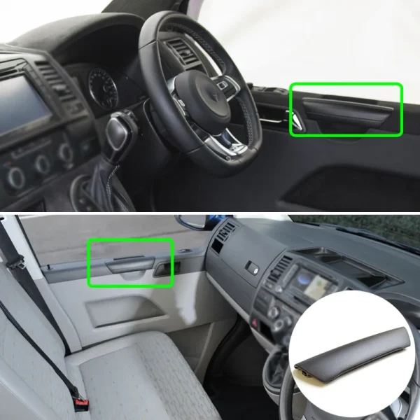 Car Front Interior Door Handle Grab Pull Cover Black Cap Left and Right for VW Transporter T5 2010-2015 Auto Replacement Parts - Image 2