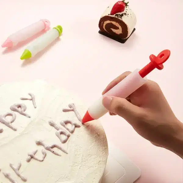 Silicone Food Write Pen Chocolate Decorating Tools Cake Mold Cream Cup Cookie Icing Piping Pastry 4 Nozzles Kitchen Accessorie - Image 3