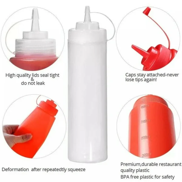 Transparent Spices Bottle With Lid Mini Condiment Sauce Seasoning Box Dispenser Salt Spice Jar Squeeze Bottles Kitchen Gadget