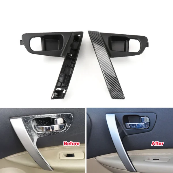 Car Door Handles Cover Silver Handle Shell Replacement Interior Parts 80945-JE50A 80944-JE50A for Nissan Qashqai J10 2008-2015 - Image 2