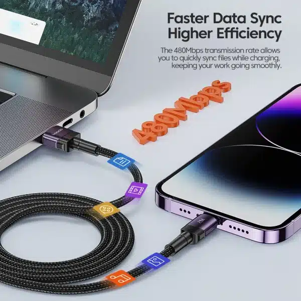 Toocki USB Cable For iphone14 13 12 11 Pro Max Xs Xr X SE 8 7 6 Plus Fast Charging Mobile Phone Data Line For Ipad Charger Wire - Image 3
