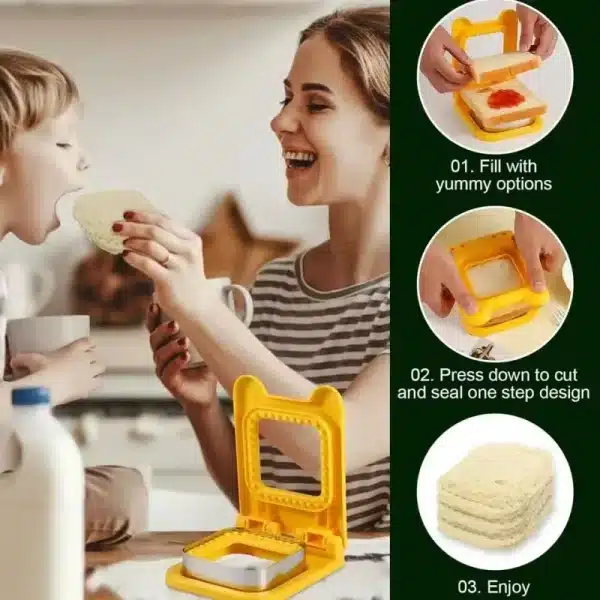 Breakfast Sandwich Maker Bread Mold Toast Bread Cutting Die Sandwich Cookie Cutter Breakfast Dessert DIY Tool Kitchen Gadgets - Image 4
