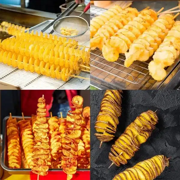 3 String Rotate Potato Slicer Twisted Potato Slice Cutter Spiral DIY Manual Creative Kitchen Gadgets Vegetables Spiral Knife - Image 3