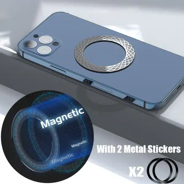 Magnetic Metal Plate Ring For Magsafe Wireless Charger Iron Sheet Sticker Magnet Car Phone Holder For Apple iPhone 15 14 13 12