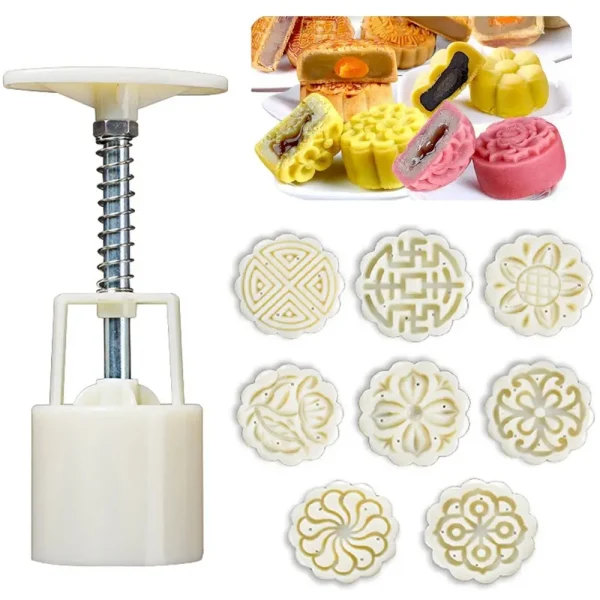 Mooncake Handmade Baking Decoration Flowers Shape Kitchen Gadgets Moon Cake Mold Cake Plungers Cookie Stamps Cookie Press