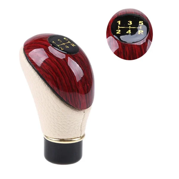 Car Manual Car Leather Gear Shift Knob Shifter Lever Handle 5 Speed Interior Replacement Parts - Image 2