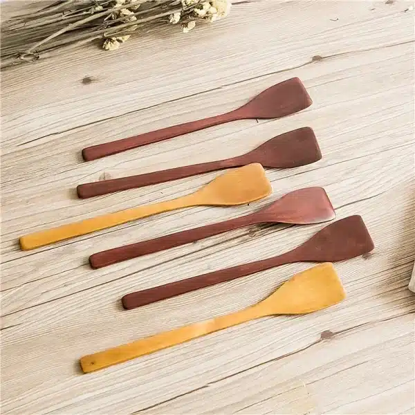 Handmade Spoon Solid Wood Spatula Japanese Brown Wooden Special for Non-stick Pan Cooking Tools Household Kitchen Supplies - Image 3