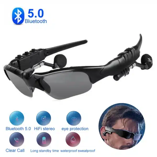Glasses Bluetooth 5.0 Headset TWS Wireless Earphones Waterproof Noise Reduction Earbuds Outdoor Headphones with Mic for Xiaomi