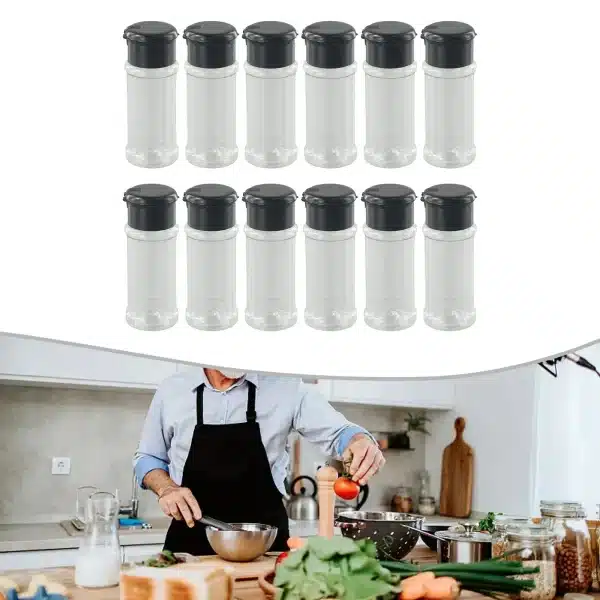 12Pcs/Set 100Ml Spice Salt Pepper Shakers Black Seasoning Jar Can Pepper Bottle Barbecue Condiment Kitchen Gadget Tool Hot！ - Image 3