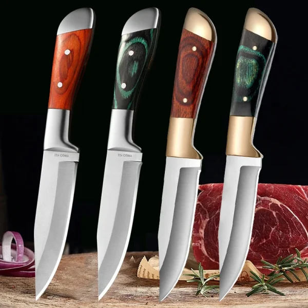 Stainless Steel Mongolian Knife Multifunctional Hand Knife BBQ Meat Cleaver Household Kitchen Vegetable Fruit Peeling Knife