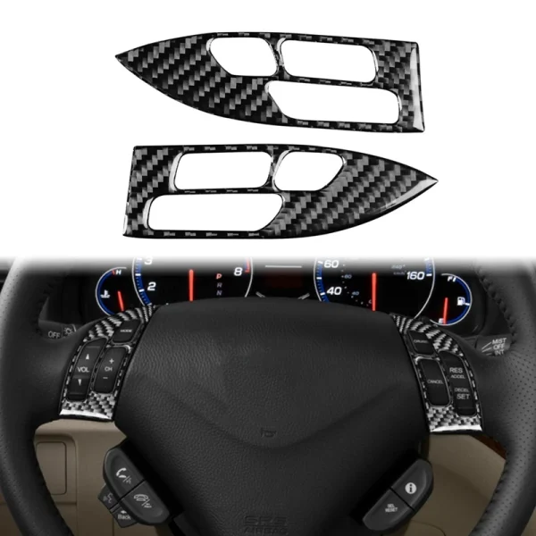 For Honda Acura TSX 2004-2008 Carbon Fiber Car Steering Wheel Button Trim Stickers Interior Replacement Parts