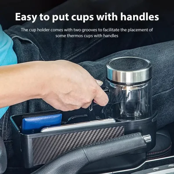 Car Seat Filler Organizer Universal Car Seat Box Drink Holder Gap Phone Storage Interior Replacement Parts For Vehicles Supplies - Image 2