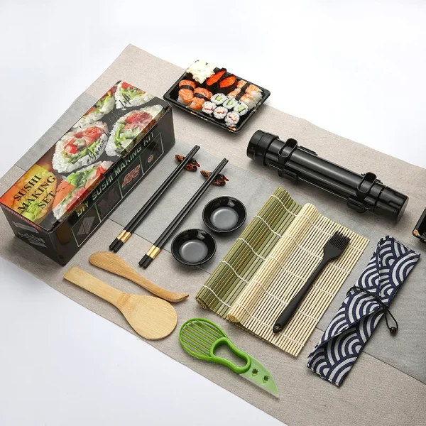 Sushi Maker Set Machine Sushi Mold Bazooka Roller Kit Vegetable Meat Rolling Bamboo Mat DIY Kitchen Tools Gadgets Accessories R - Image 3