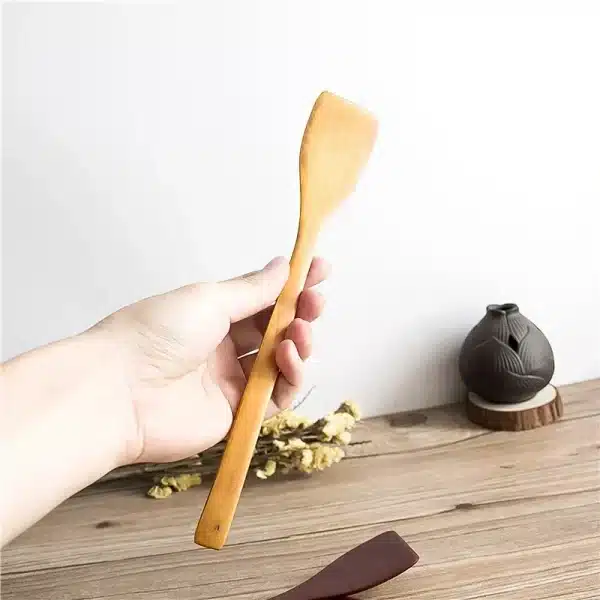 Handmade Spoon Solid Wood Spatula Japanese Brown Wooden Special for Non-stick Pan Cooking Tools Household Kitchen Supplies - Image 4