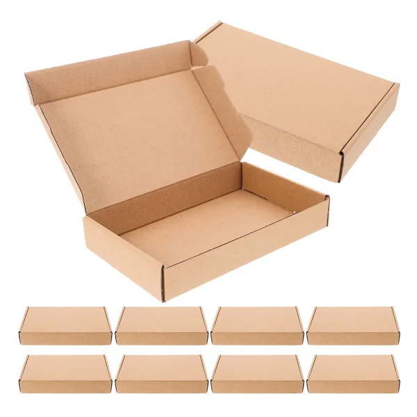 10 Pcs Cardboard Boxes Carton Mailing Kraft Paper for Small Business Brown Shipping Gift Bulk