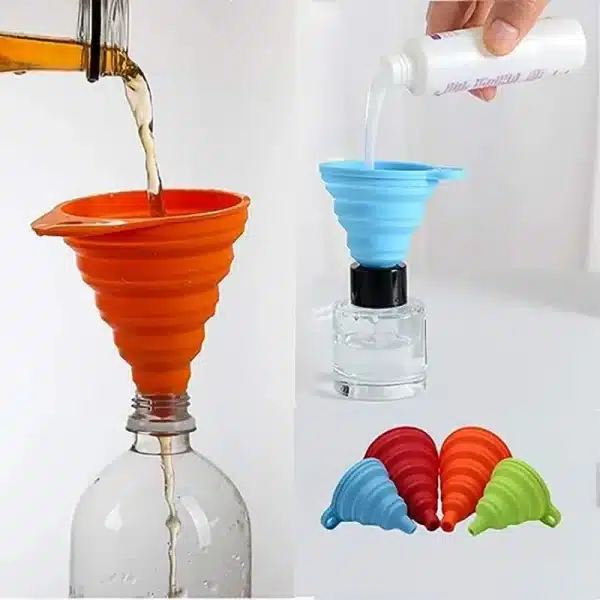 Food Grade Silicone Funnel Set,Collapsible Kitchen Gadgets Accessories,,For Filling Water Bottles,Liquid Transfer - Image 3